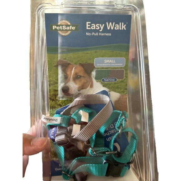 PetSafe Easy Walk Sz Small No-Pull Dog Harness Teal/grey NEW - Picture 2 of 3